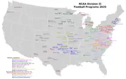 Map of NCAA Division II