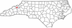 Location of Burnsville, North Carolina