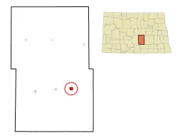 Location of Tappen, North Dakota