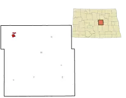 Location of Harvey, North Dakota