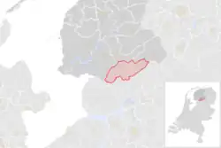 Position of Weststellingwerf in a map of Friesland