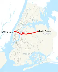 Map of the "7" train