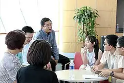 Nanyang Junior College and Nanyang Girls' High School students engaging with industry leaders at Mahota Symposium 2016 held at the National Library Singapore.