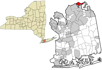 Location in Nassau County and the state of New York