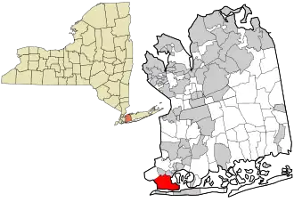 Location in Nassau County and the state of New York
