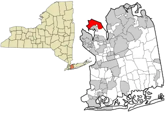 Location in Nassau County and the state of New York