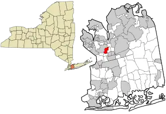 Location in Nassau County and the state of New York.