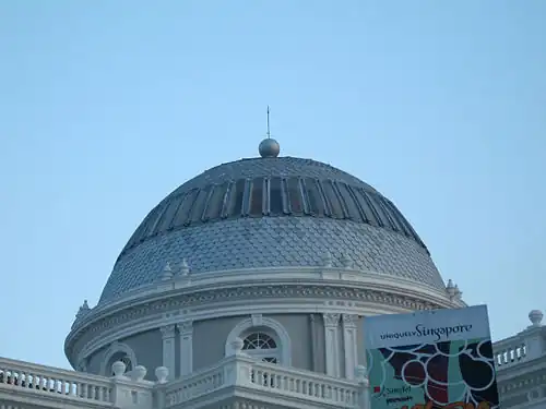 The museum's dome consists of 3,000 zinc fish-scaled tiles and stained glass panels