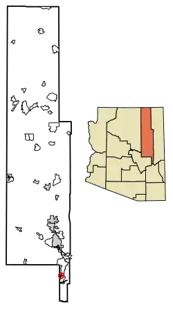 Location of Rainbow City in Navajo County, Arizona.
