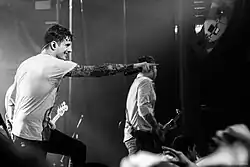 Nazareno Gomez (front) while a concert in Buenos Aires in 2012