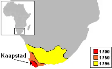 Evolution of the Dutch Cape Colony (1700–1800)