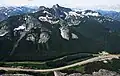 Needle Peak viewed from Yak Peak, with the Coquihalla Highway below