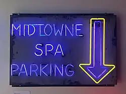 Neon sign from Midtowne Spa in Los Angeles (1970s)