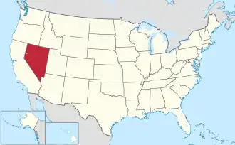 Location of Nevada within the United States