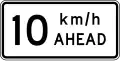 Road works speed limit ahead - 10&nbsp;km/h