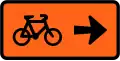 Cyclists follow this sign (to the right)