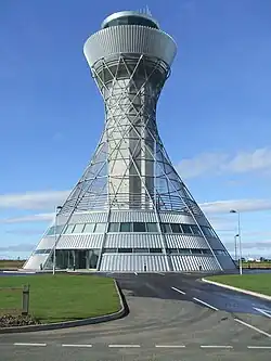 Newcastle International Airport control tower, Newcastle upon Tyne, England, 1967.