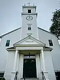 Church facade and bell tower