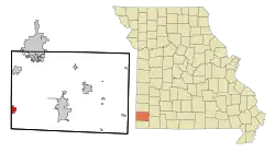 Location of Seneca, Missouri