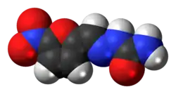 Space-filling model of the nitrofural molecule