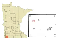 Location of Lismore, Minnesota