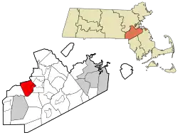 Location in Norfolk County in Massachusetts