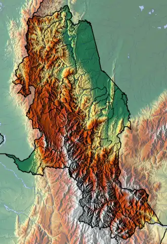 Map showing the location of Chitagá-Pamplona Fault