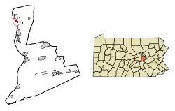 Location of Watsontown in Northumberland County, Pennsylvania.