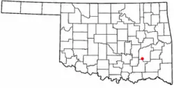 Location of Kiowa, Oklahoma