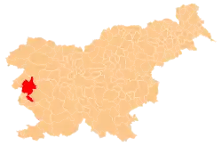 Location of the Municipality of Nova Gorica in Slovenia