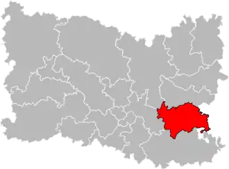 Situation of the canton of Crépy-en-Valois in the department of Oise