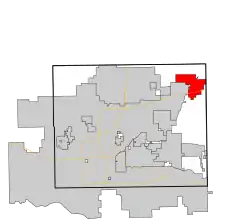 Location in Oklahoma County and the state of Oklahoma.