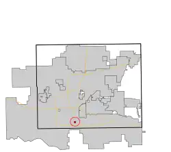 Location in Oklahoma County and the state of Oklahoma.