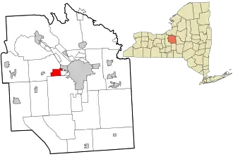Location in Onondaga County and the state of New York.