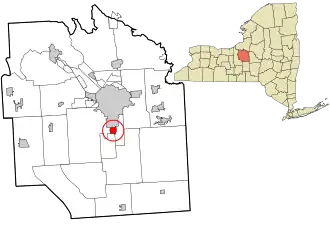 Location in Onondaga County and the state of New York.