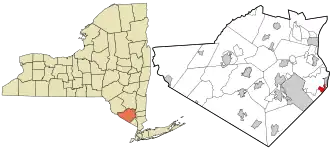 Location in Orange County and the state of New York.