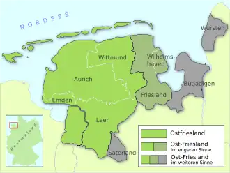 The Frisian territories in Lower Saxony (East Frisia)