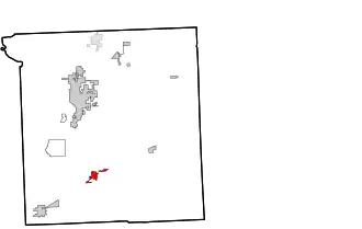 Location within Ottawa County and the state of Oklahoma