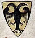 First double-headed eagle as Reichsadler, from Chronica Majora (c. 1250)