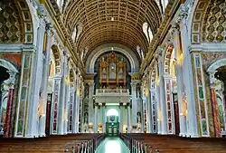 Interior of the Basilica with the pipe organ