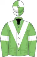 Light green, white chevron and armlets, quartered cap