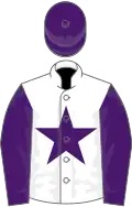 White, purple star, sleeves and cap