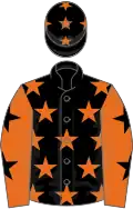 Black, Orange stars, Orange sleeves, Black stars