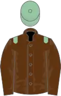 Brown, Eton blue epaulets and cap