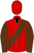 Red, brown sash and sleeves