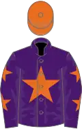 Purple, Orange star, Purple sleeves, Orange stars, Orange cap
