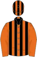 Orange, black stripes, orange sleeves