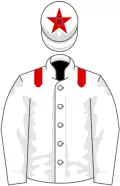 White, red epaulettes, white sleeves, white cap, red star