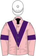 Pink, purple chevron, purple armlet, white cap