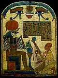 Colored stele of a harpist, Room 10